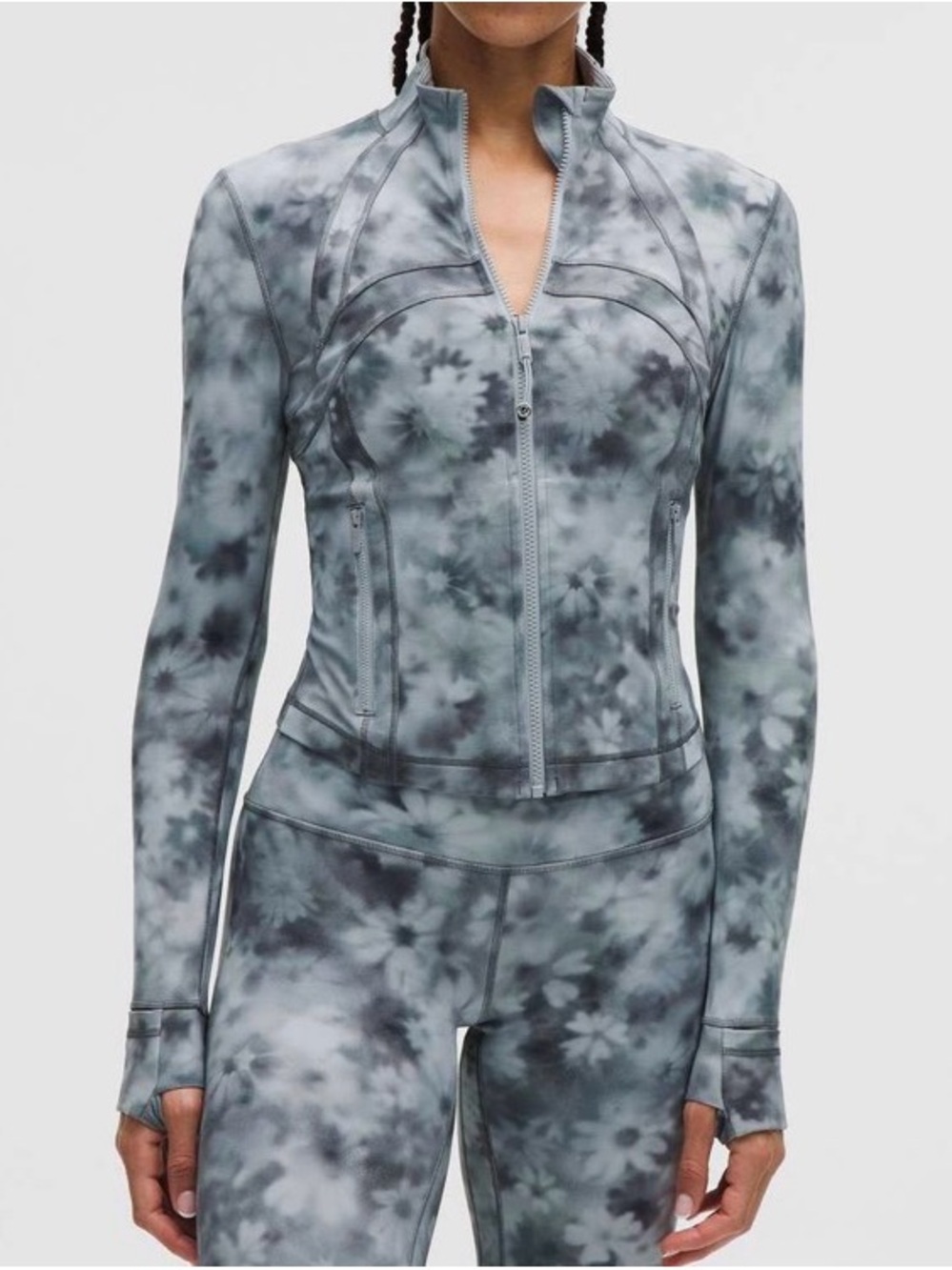 Lululemon Define Cropped Jacket Nulu ~ 12 ~ Meadow Haze Grey Multi